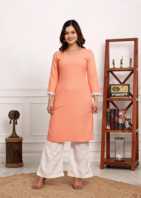 Peach_Cotton_Kurta_Set_For_Women