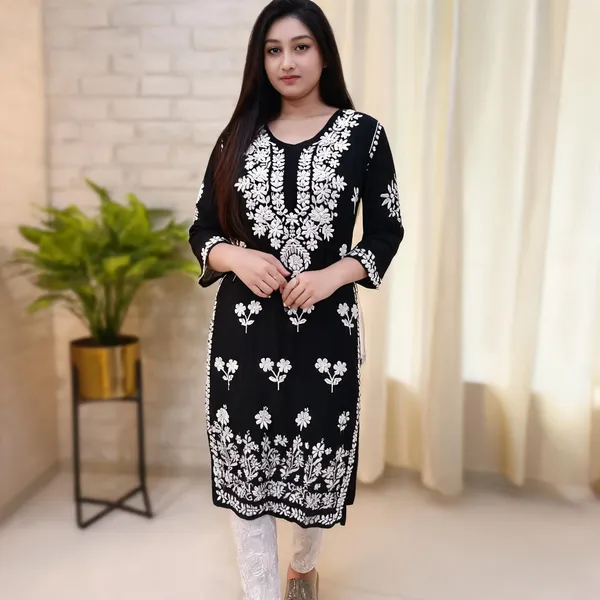 Black_Cotton_Kurta_Set_For_Women