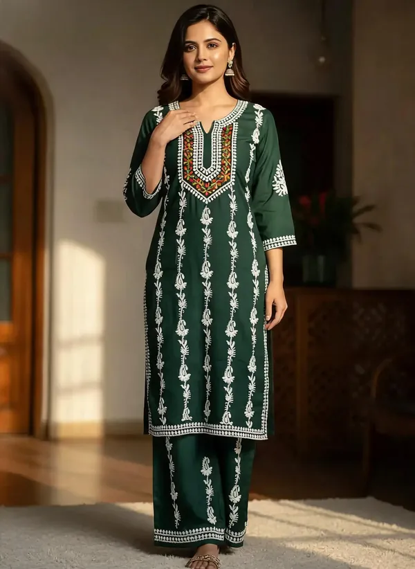 Green_Cotton_Palazzo_Kurta_Set_For_Women
