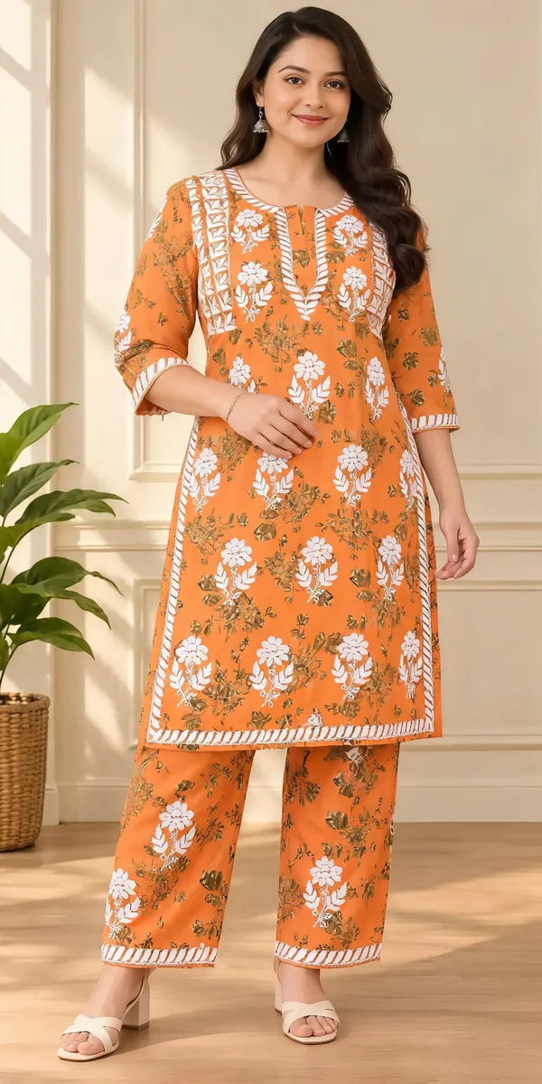 Orange_Cotton_Palazzo_Suit_Set_For_Women