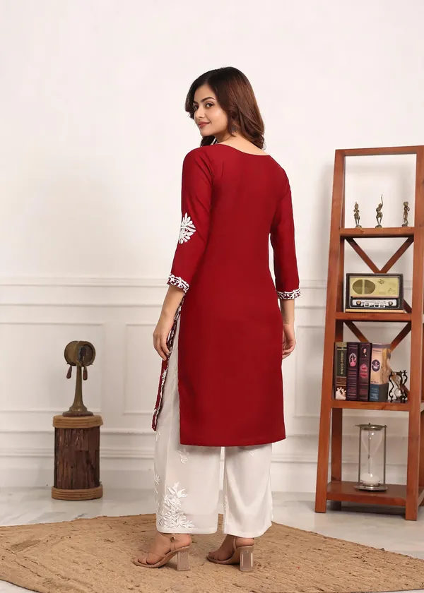 Maroon_Cotton_Palazzo_Suit_Set_For_Women