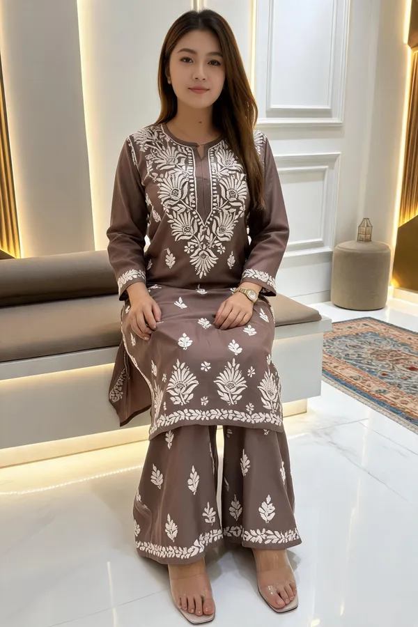 Coffee_Cotton_Palazzo_Suit_Set_For_Women