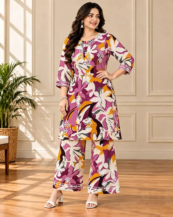 Multicolor_Cotton_Palazzo_Suit_Set_For_Women
