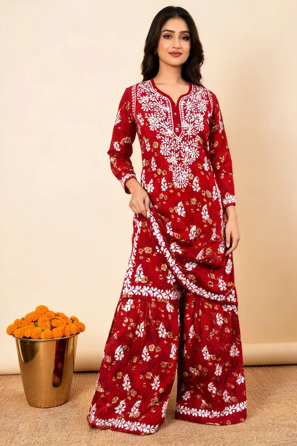 Red_Cotton_Palazzo_Suit_Set_For_Women