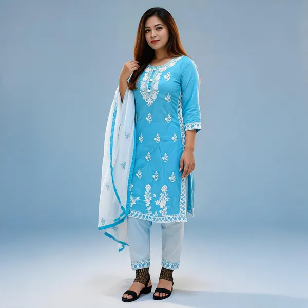 Blue_Cotton_Kurta_Set_For_Women
