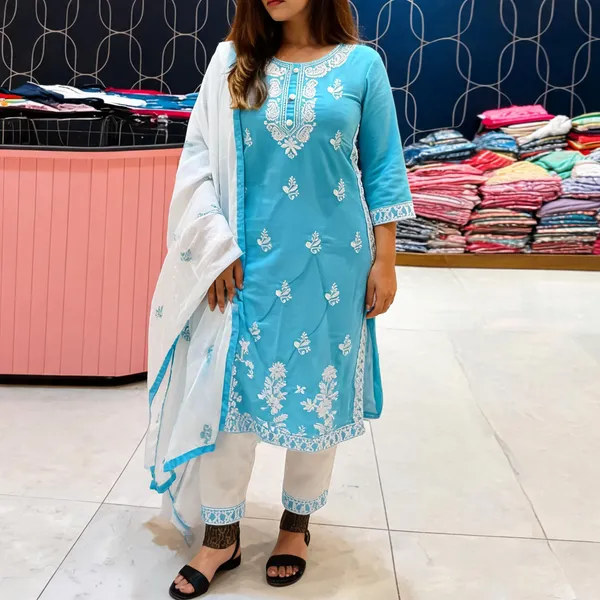 Blue_Cotton_Kurta_Set_For_Women
