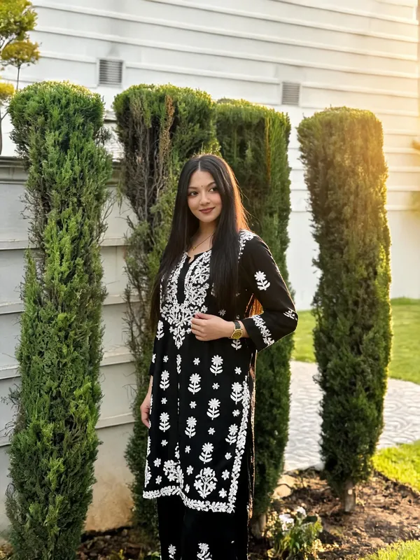 Black_Cotton_Palazzo_Kurta_Set_For_Women