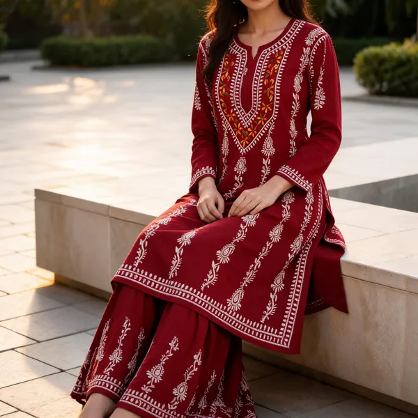 Maroon_Cotton_Palazzo_Suit_Set_For_Women