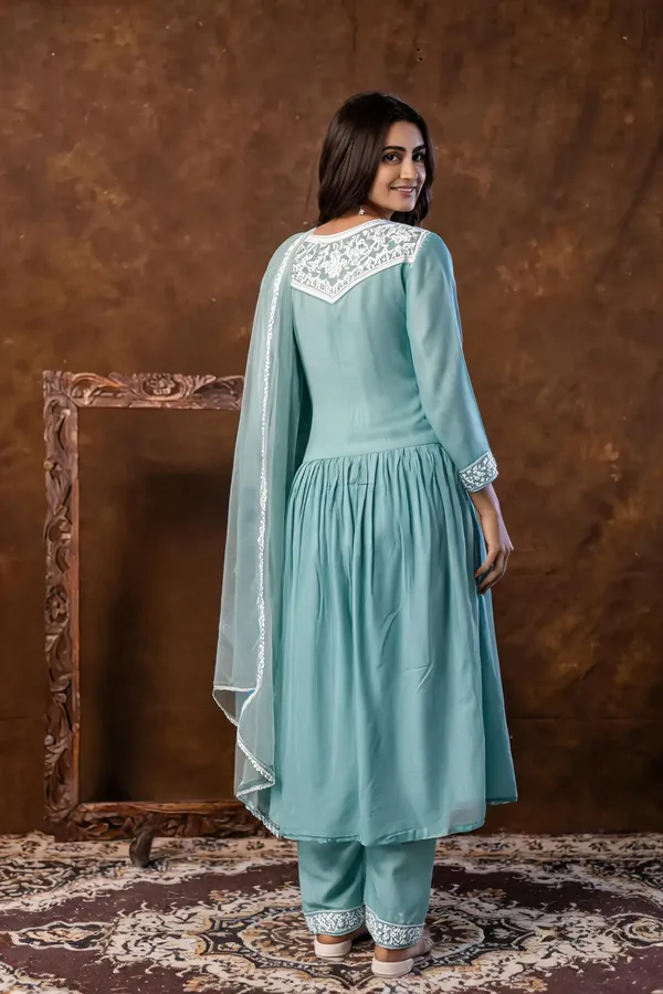 Green_Cotton_Kurta_Set_For_Women