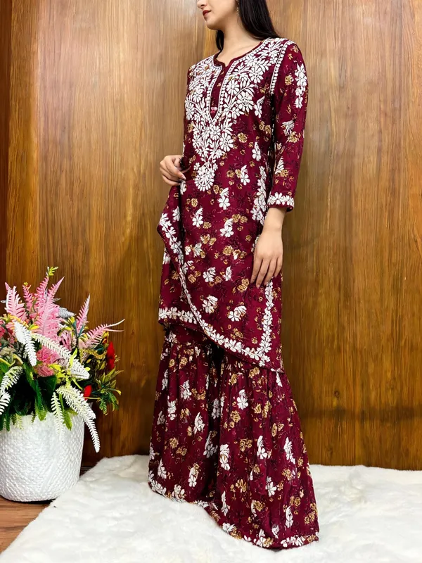 Maroon_Cotton_Palazzo_Suit_Set_For_Women