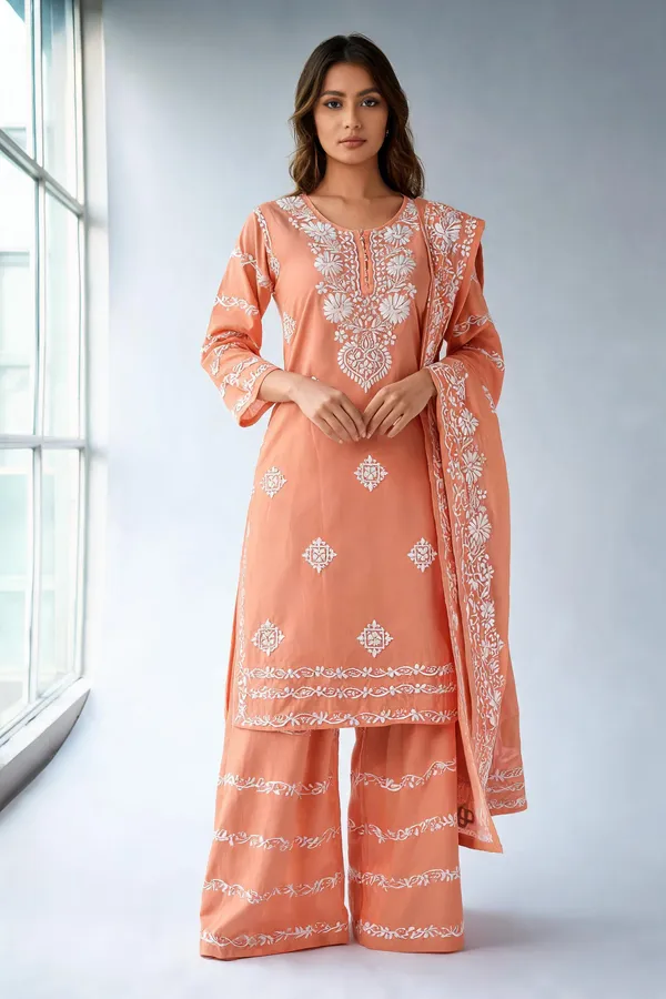 Peach_Cotton_Palazzo_Suit_Set_For_Women