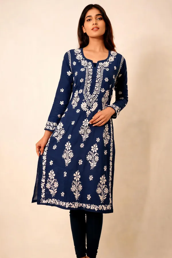 Blue_Cotton_Kurta_Set_For_Women