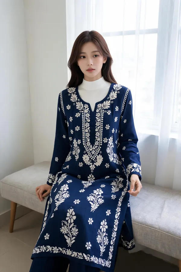 Blue_Cotton_Kurta_Set_For_Women