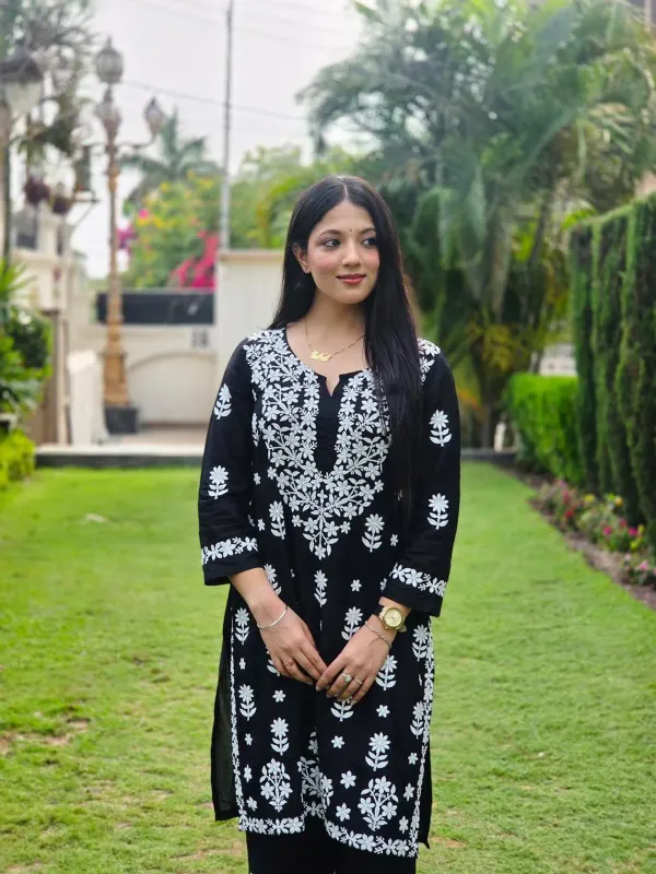 Black_Elegance_Chikankari_Reyon_Kurta_And_Palazzo_Set