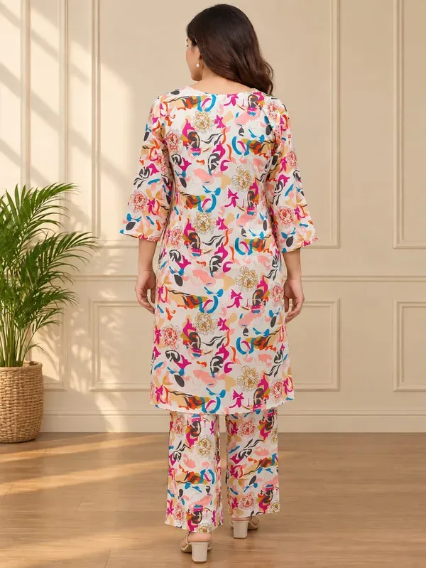 Multicolor_Rayon_Printed_Kurta_Sets