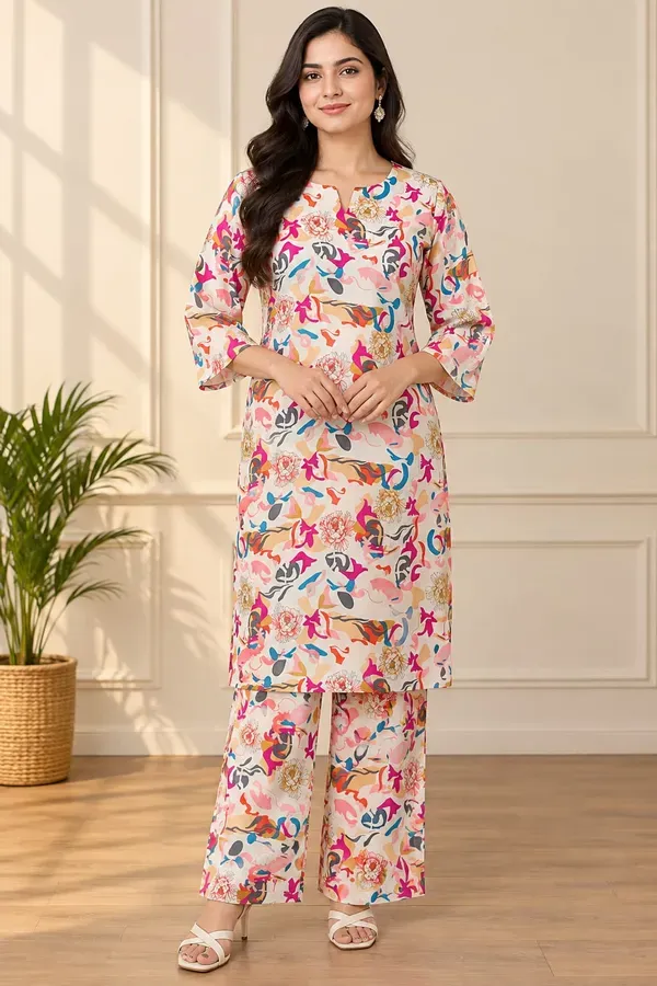 Multicolor_Rayon_Printed_Kurta_Sets