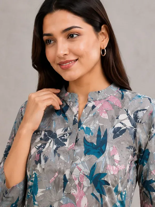 Grey_Feastive_Special_Cotton_Print_Straight_Co_Ord_Set