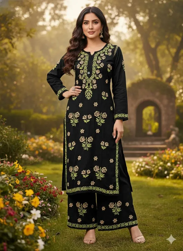 Black_Chiku_Beautiful_Chikankari_Work_Soft_Rayon_Premium_Palazo_Set_With_Co
