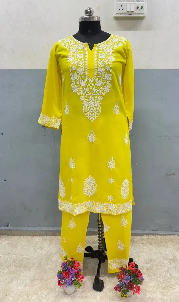 Lemon_Chikankari_Straight_Kurta_Palazzo_Set_Readymade_For_Women