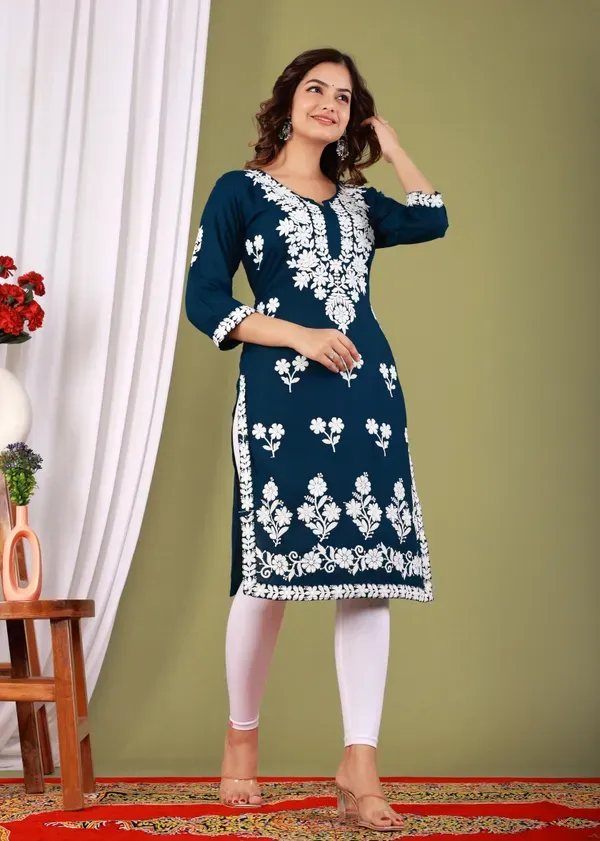 Dark_Blue_Primum_Modal_Kurta_For_Women
