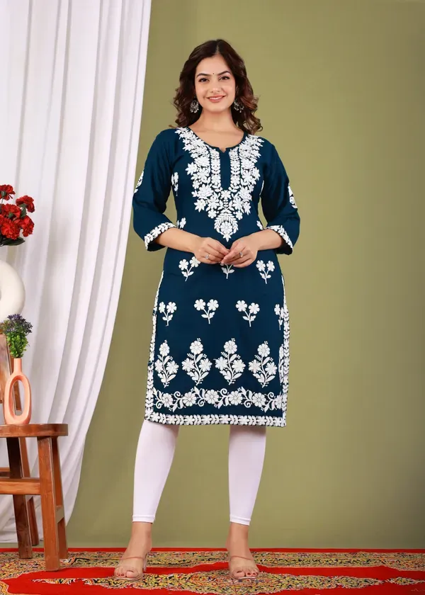 Dark_Blue_Primum_Modal_Kurta_For_Women