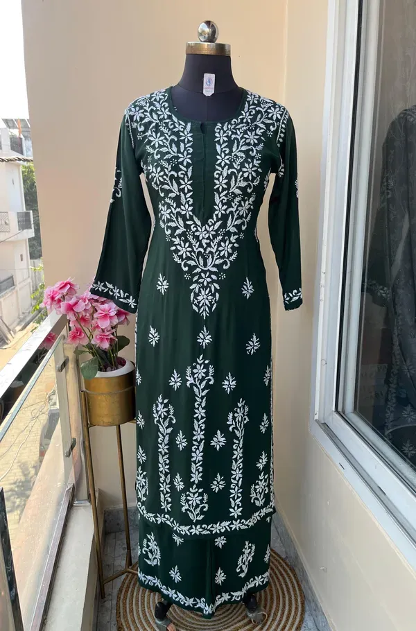 Green_Buy_Stylish_Ethnic_Chikankari_Kurta_With_Plazzzo_Set