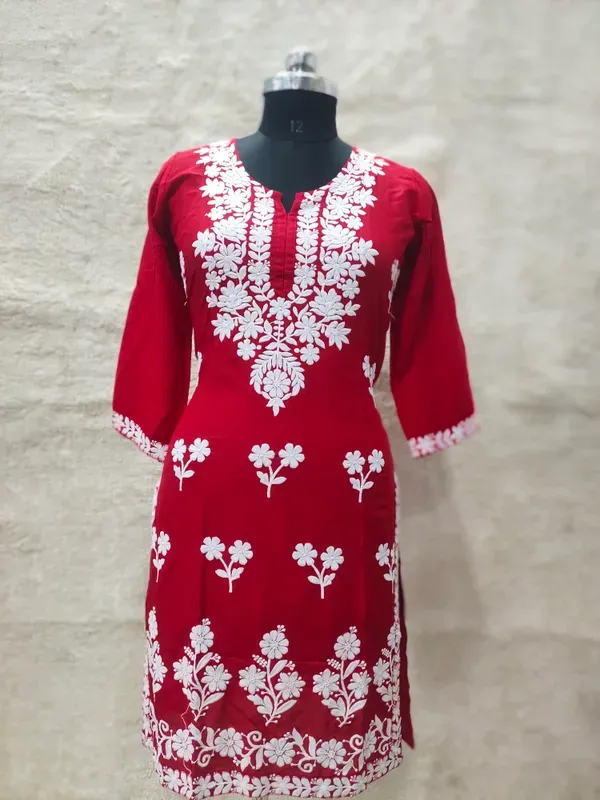 Red_Womens_Indian_Model_Kurti_Beautiful_Work_Entice_Wear