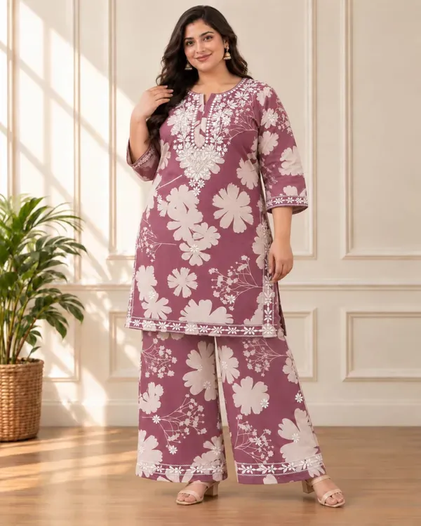 Misty_Rose_Designer_Cotton_Printed_Chikankari_Work_Kurta_And_Plazzo_Set