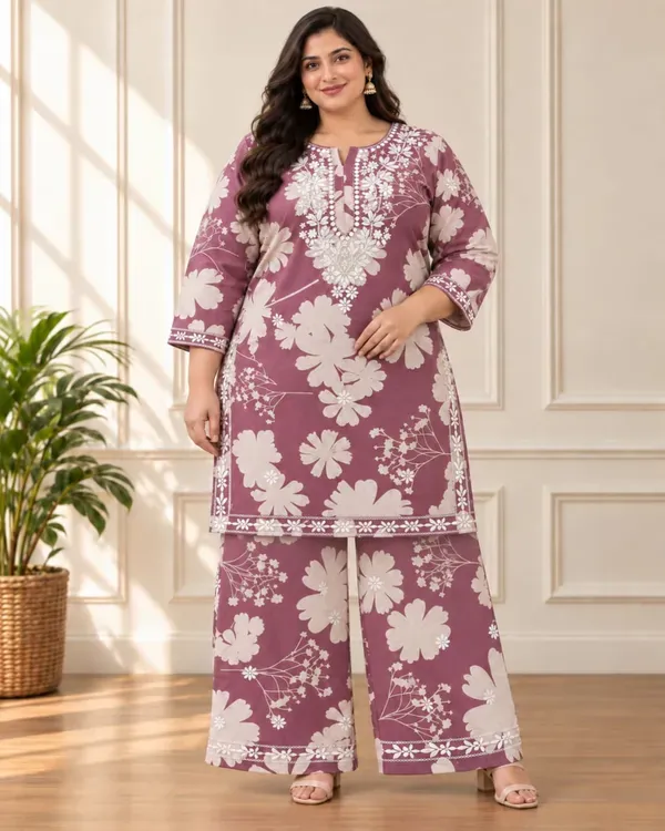 Misty_Rose_Designer_Cotton_Printed_Chikankari_Work_Kurta_And_Plazzo_Set