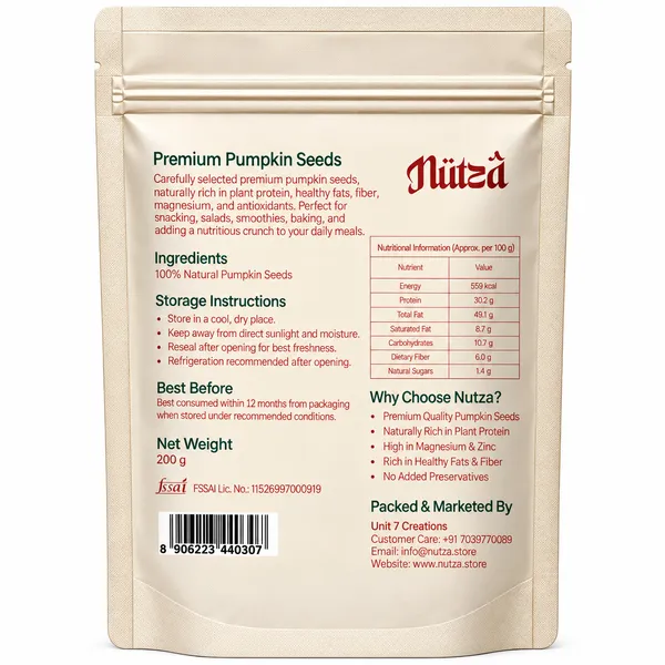 NUTZA_Pumpkin_Seeds_200g_|_Rich_in_Zinc,_Mg_&_Protein_|_Everyday_Snack