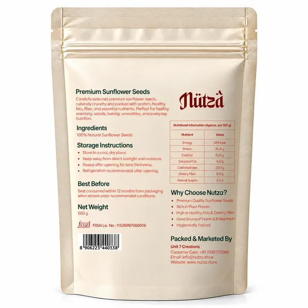 NUTZA_Sunflower_Seeds_500g_|_Rich_in_Vit_E,_Mg_&_Fiber_|_Daily_Snack