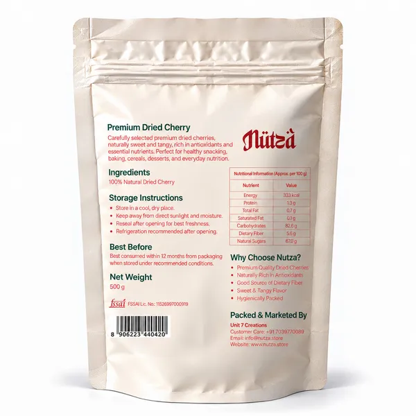 NUTZA_Dried_Cherry_500g_|_Rich_in_Antioxidants_&_Fibre_|_Daily_Snack