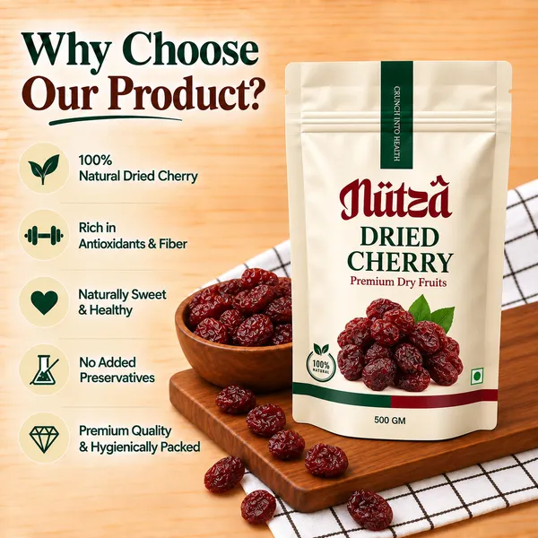 NUTZA_Dried_Cherry_500g_|_Rich_in_Antioxidants_&_Fibre_|_Daily_Snack