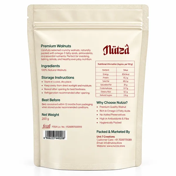 NUTZA_Walnuts_Without_Shell_200g_|_Rich_in_Omega-3_&_Protein_|_Dry_Fruits