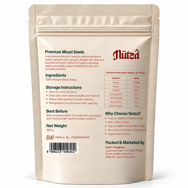 NUTZA_Seed_Mix_500g_|_Pumpkin,_Sunflower,_Flax_&_Sesame_|_Rich_in_Protein