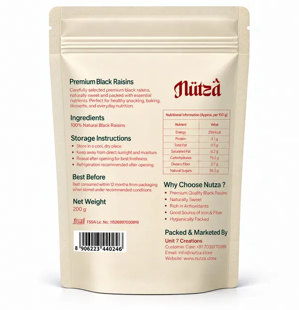 NUTZA_Premium_Black_Raisins_200g_|_Rich_in_Iron_&_Fiber_|_Daily_Snack