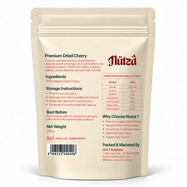 NUTZA_Dried_Cherry_200g_|_Rich_in_Antioxidants_&_Fibre_|_Daily_Snack