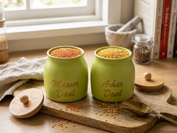 Aan_Decor_Daal_Storage_Container_Metal_With_Airtight_Wooden_Lid_Pack_Of_2