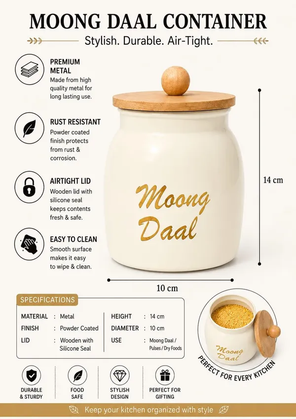 Aan_Decor_Daal_Storage_Container_Metal_With_Airtight_Wooden_Lid_Pack_Of_4