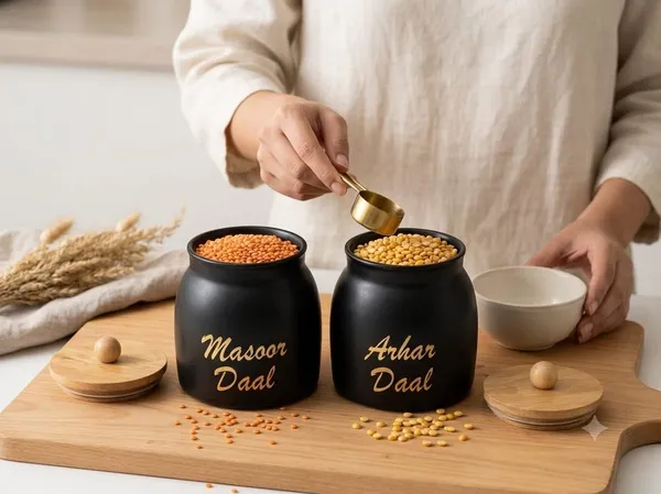 Aan_Decor_Daal_Storage_Container_Metal_With_Airtight_Wooden_Lid_Pack_Of_2