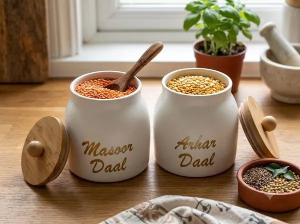 Aan_Decor_Daal_Storage_Container_Metal_With_Airtight_Wooden_Lid_Pack_Of_2
