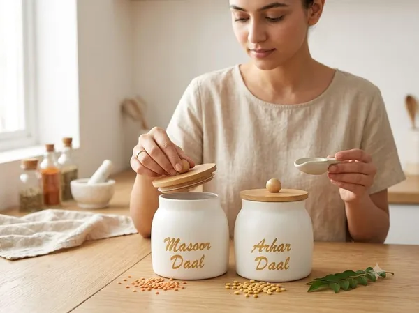 Aan_Decor_Daal_Storage_Container_Metal_With_Airtight_Wooden_Lid_Pack_Of_2