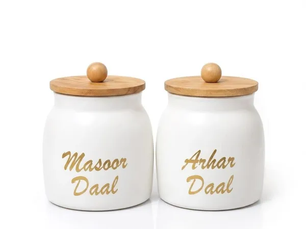 Aan_Decor_Daal_Storage_Container_Metal_With_Airtight_Wooden_Lid_Pack_Of_2