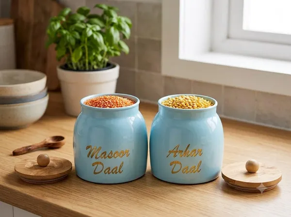 Aan_Decor_Daal_Storage_Container_Metal_With_Airtight_Wooden_Lid_Pack_Of_2