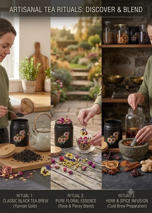 Metal_Kitchen_Canister_With_Wooden_Lid_Floral_Print_Pack_Of_6