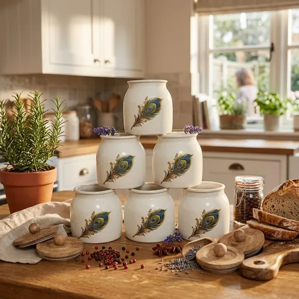 Metal_Kitchen_Canister_With_Wooden_Lid_Floral_Print_Pack_Of_6