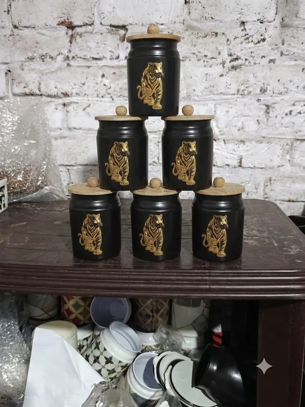 Metal_Kitchen_Canister_With_Wooden_Lid_Floral_Print_Pack_Of_6