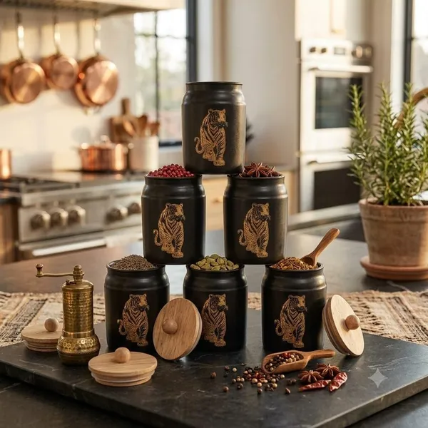 Metal_Kitchen_Canister_With_Wooden_Lid_Floral_Print_Pack_Of_6