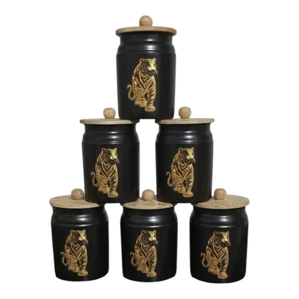Metal_Kitchen_Canister_With_Wooden_Lid_Floral_Print_Pack_Of_6