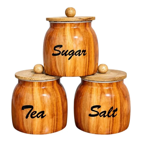 Aan_Decor_Salt_Sugar_Tea_Metal_Storage_Jar_Set_With_Wooden_Lid_Airtight_Seal_Food_Safe_Coating_Floral_Print_Design_Felted_Non-Slip_Base_Rust_Free_Metal_Body_Pack_Of_3